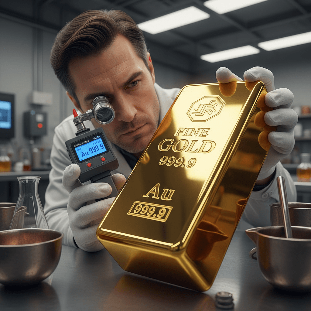 Purity check on a finished gold bar