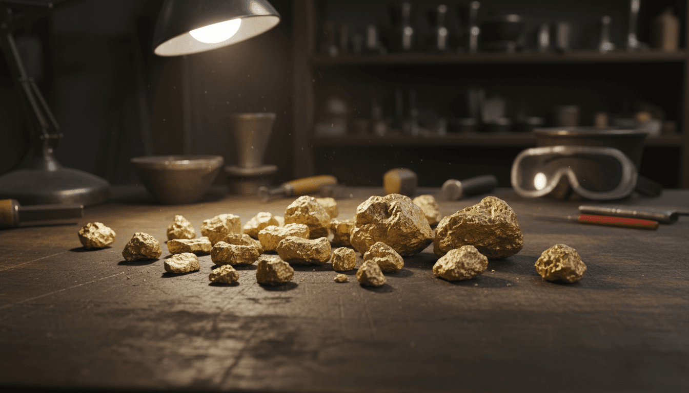 Raw gold nuggets
