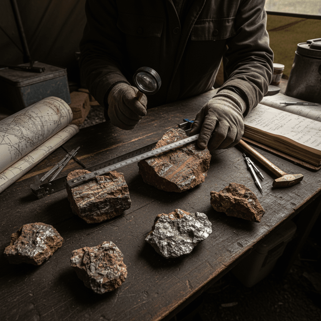 Miner inspecting a freshly poured gold bar in a Kampala refinery workshop